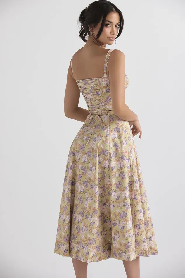 House Of CB CarmenPeony Print Bustier Sundress 8211 SALE Peony Women Corset Dresses