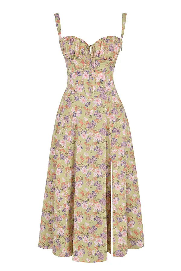 House Of CB CarmenPeony Print Bustier Sundress 8211 SALE Peony Women Corset Dresses