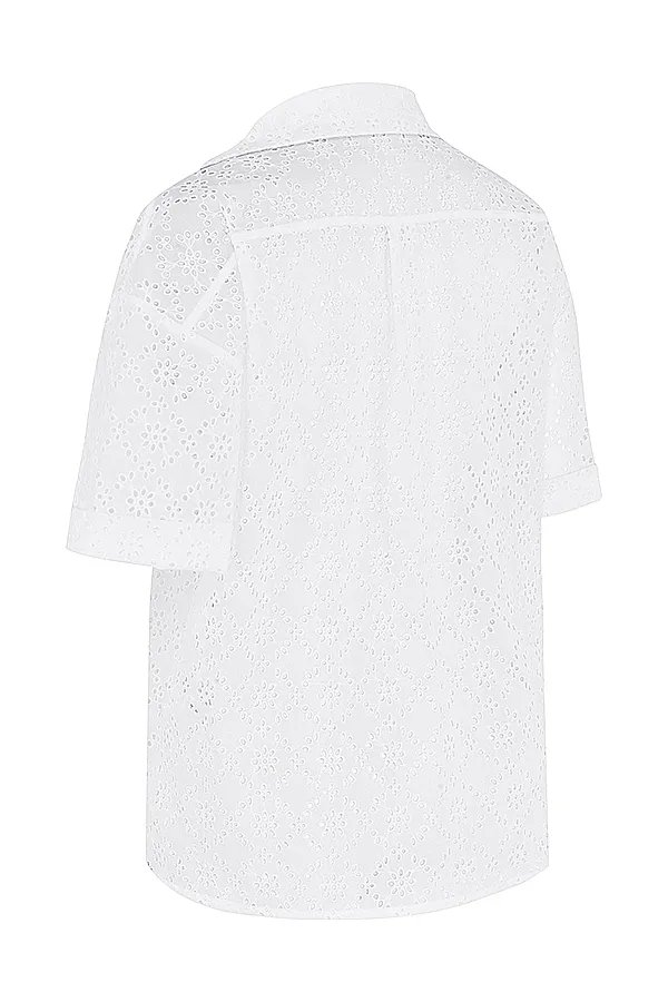 House Of CB CarrieWhite Broderie Anglaise Shirt 8211 SALE White Women Tops
