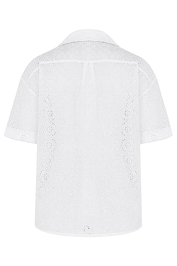 House Of CB CarrieWhite Broderie Anglaise Shirt 8211 SALE White Women Tops