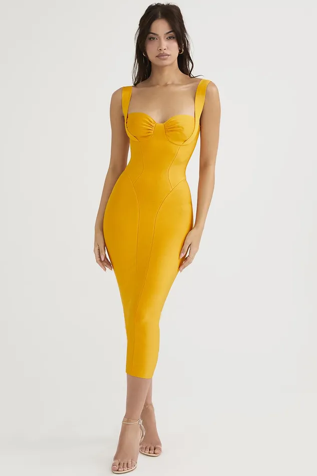 House Of CB CharleneTangerine Bandage Midi Dress 8211 SALE Tangerine Women Bodycon Dresses