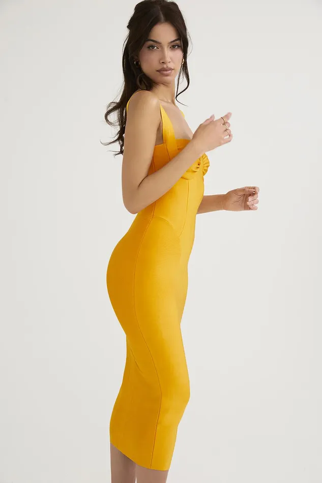 House Of CB CharleneTangerine Bandage Midi Dress 8211 SALE Tangerine Women Bodycon Dresses