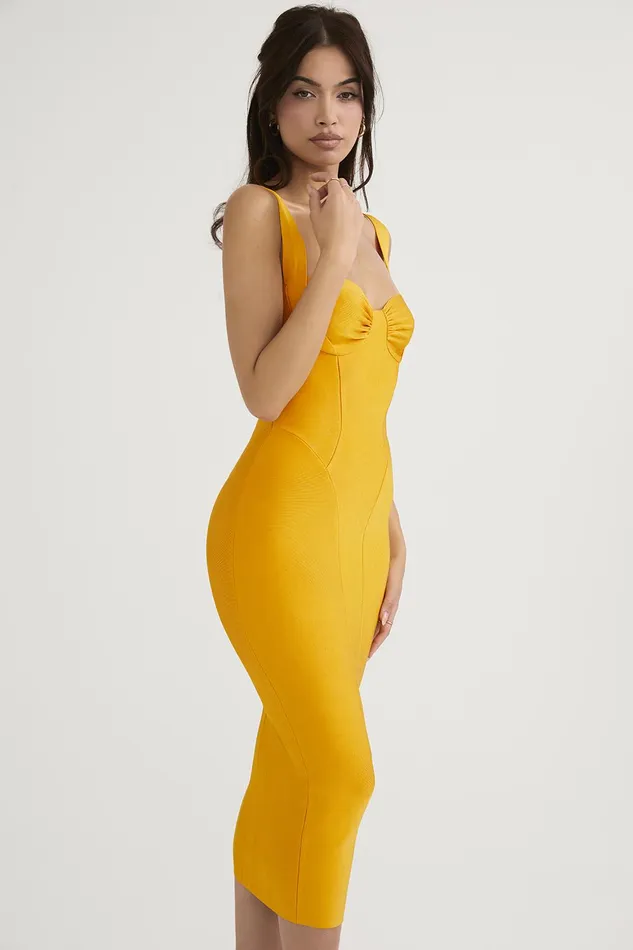House Of CB CharleneTangerine Bandage Midi Dress 8211 SALE Tangerine Women Bodycon Dresses