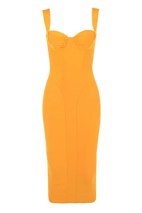 House Of CB CharleneTangerine Bandage Midi Dress 8211 SALE Tangerine Women Bodycon Dresses