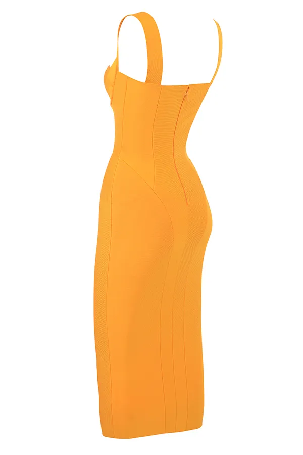 House Of CB CharleneTangerine Bandage Midi Dress 8211 SALE Tangerine Women Bodycon Dresses