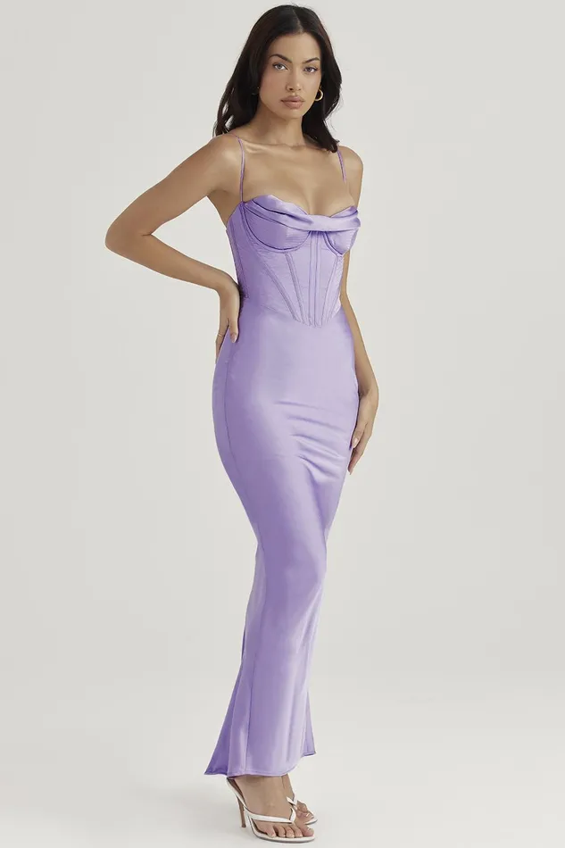 House Of CB CharmaineLavender Corset Maxi Dress 8211 SALE Lavender Women Bodycon Dresses