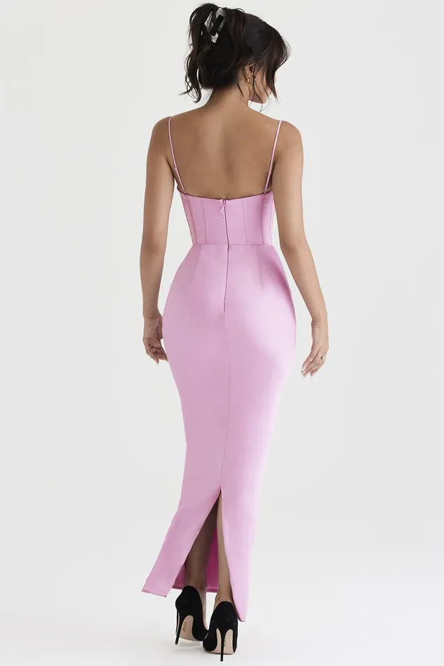 House Of CB CharmainePink Corset Maxi Dress 8211 SALE Pink Women Corset Dresses