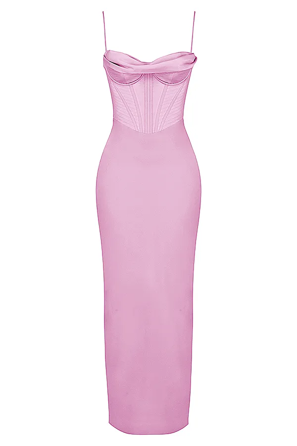 House Of CB CharmainePink Corset Maxi Dress 8211 SALE Pink Women Corset Dresses