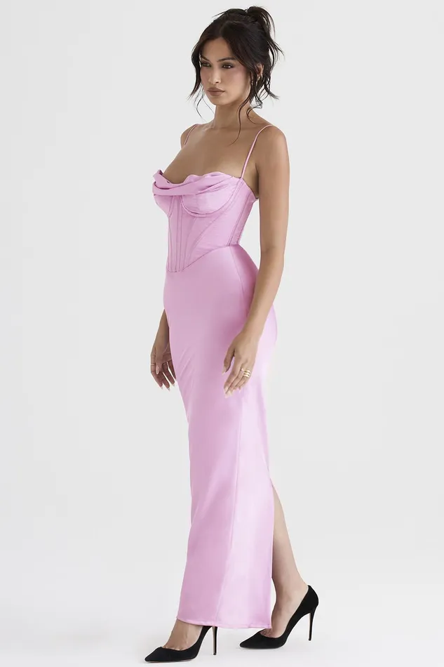 House Of CB CharmainePink Corset Maxi Dress 8211 SALE Pink Women Corset Dresses