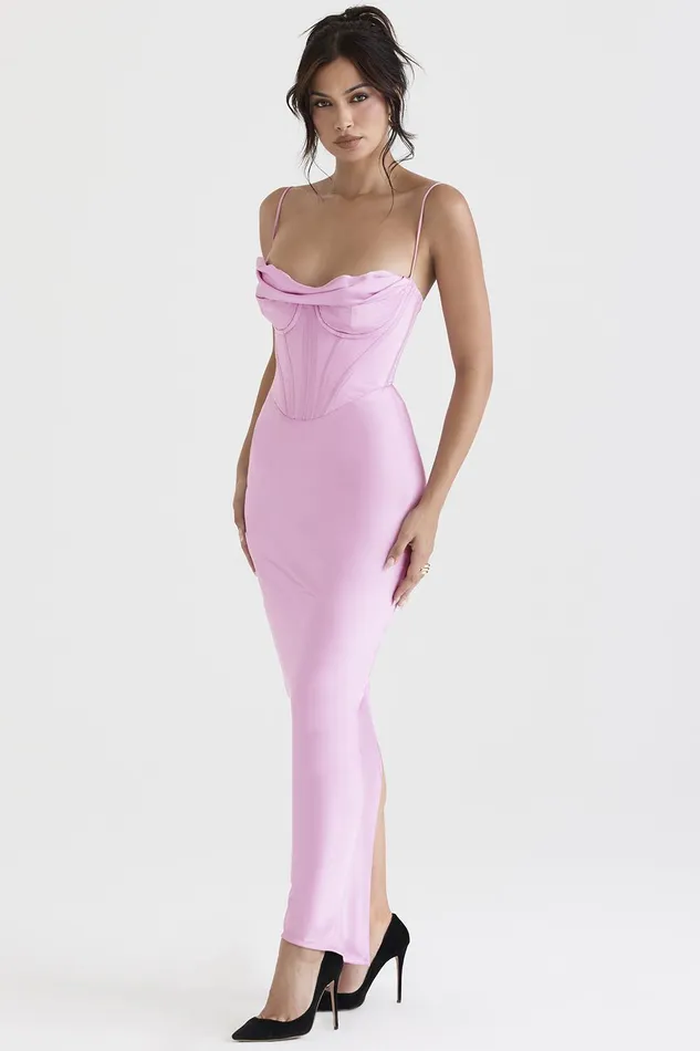 House Of CB CharmainePink Corset Maxi Dress 8211 SALE Pink Women Corset Dresses