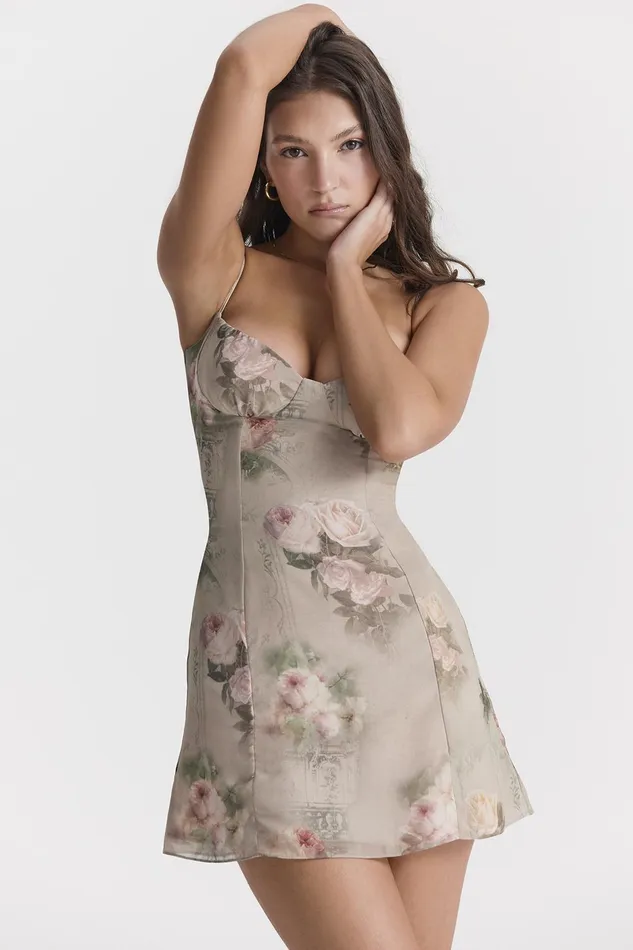 House Of CB ChristianaVintage Floral Mini Dress 8211 SALE Vintage Women Floral Dresses