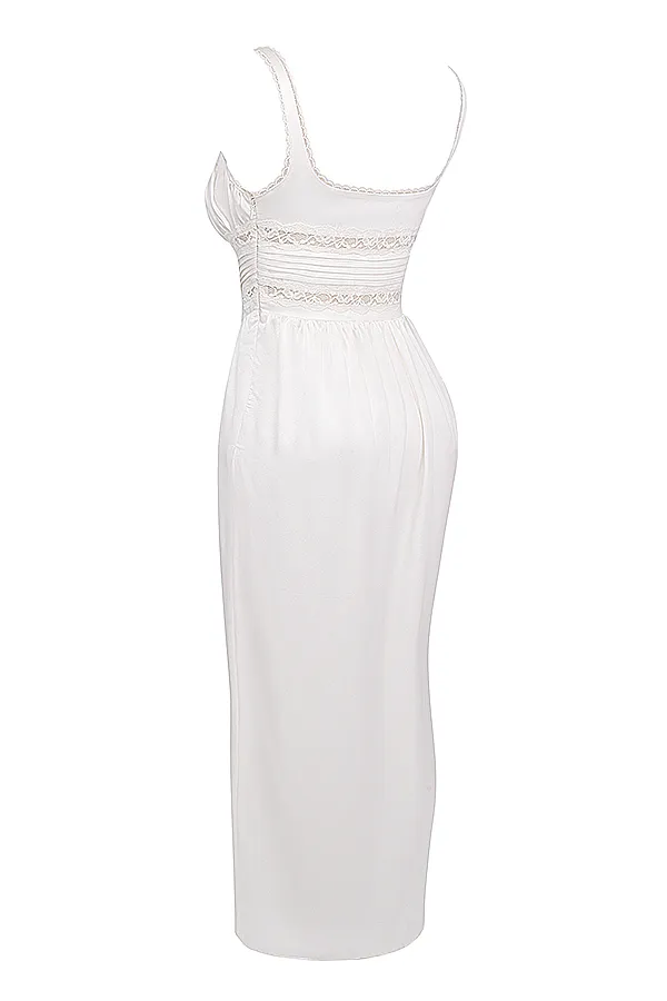 House Of CB IllianaIvory Real Silk Maxi Dress Ivory Women Maxi Dresses