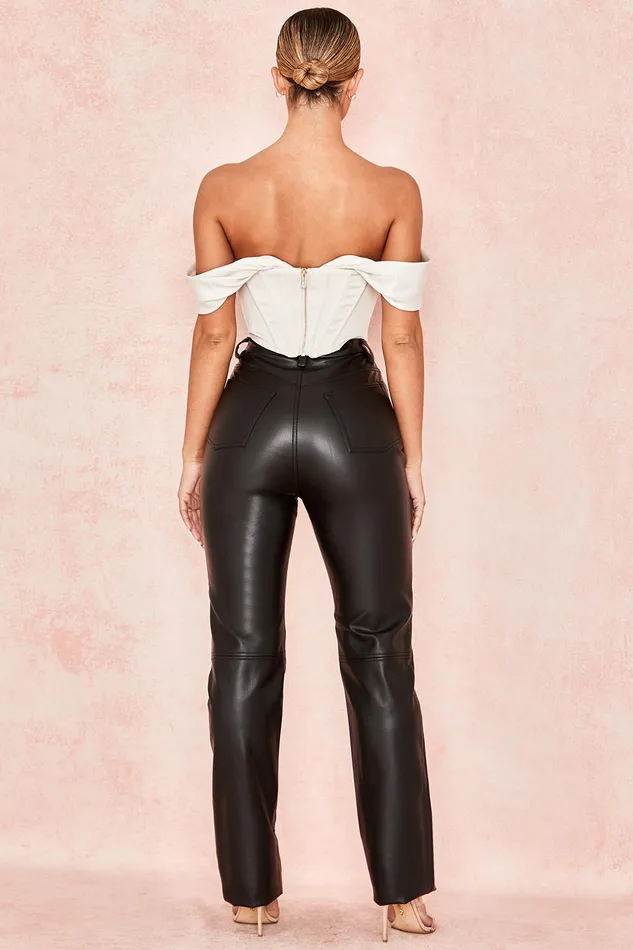 House Of CB InayaBlack Stretch Vegan Leather Trousers 8211 SALE Black Women Trousers