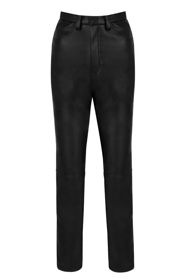 House Of CB InayaBlack Stretch Vegan Leather Trousers 8211 SALE Black Women Trousers