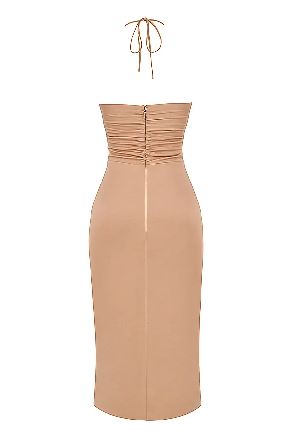 House Of CB KasiaCaramel Cutout Midi Dress 8211 SALE Caramel Women Midi Dresses
