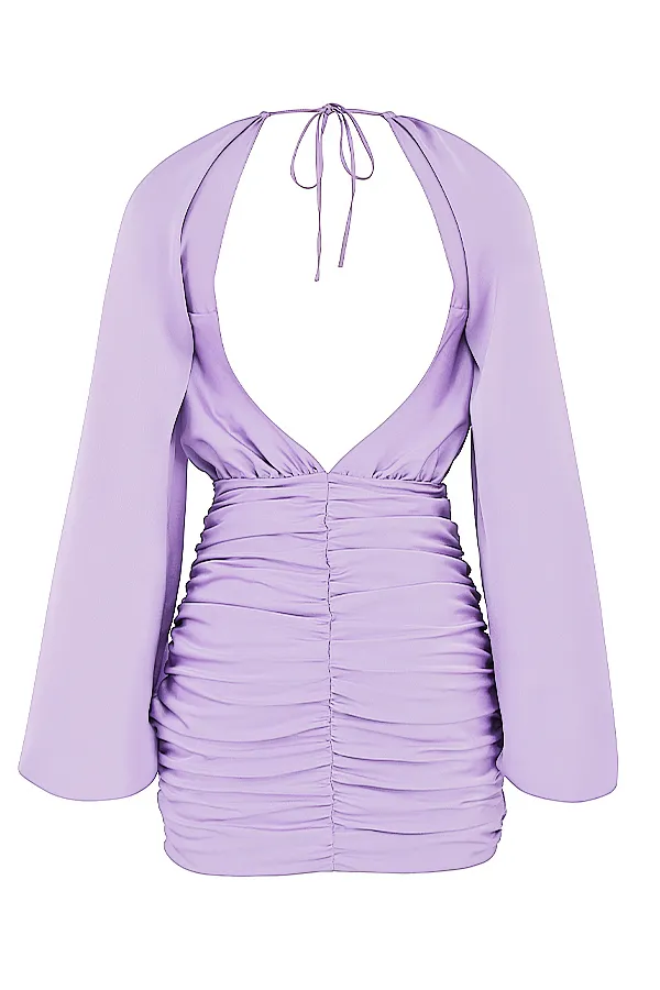 House Of CB KateOrchid Satin Wrap Front Mini Dress 8211 SALE Orchid Women Mini Dresses