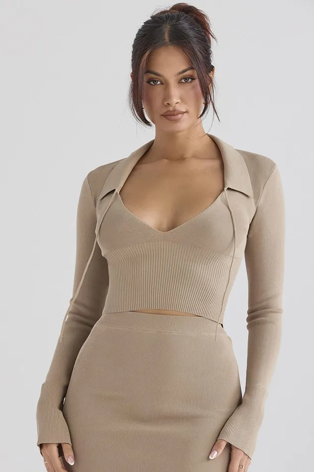 House Of CB MarianneCamel Knit Top 8211 SALE Camel Women Tops