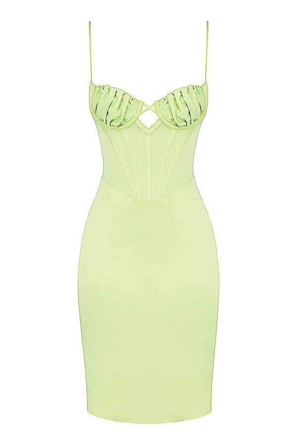 House Of CB NathaliaPistachio Satin Midi Dress 8211 SALE Pistachio Women Corset Dresses