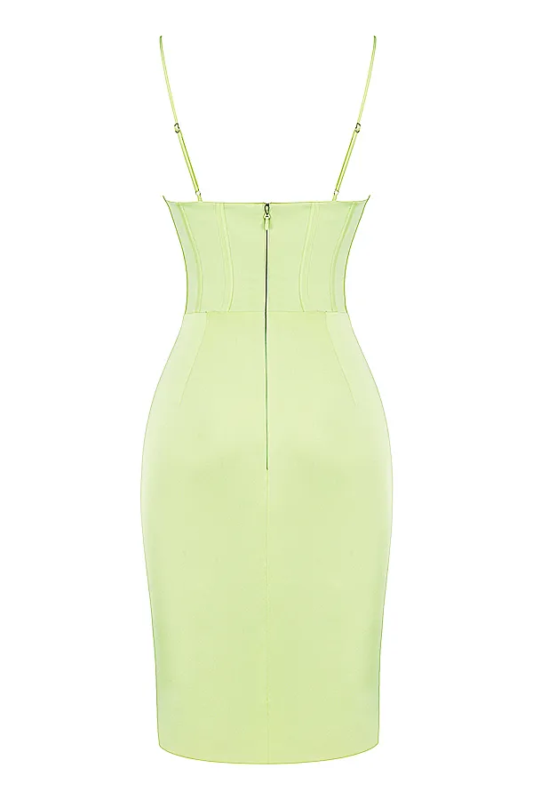 House Of CB NathaliaPistachio Satin Midi Dress 8211 SALE Pistachio Women Corset Dresses