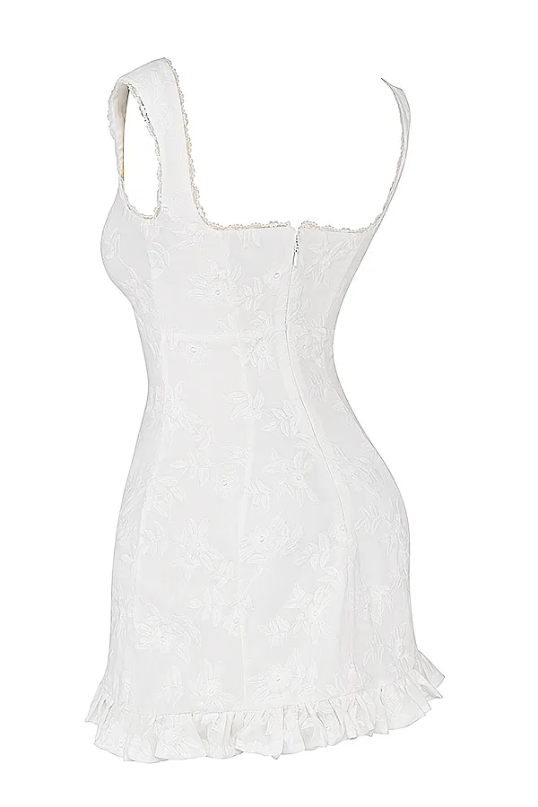 House Of CB OdessaWhite Embroidered Mini Dress White Women Mini Dresses