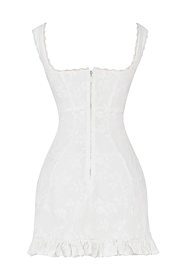 House Of CB OdessaWhite Embroidered Mini Dress White Women Mini Dresses