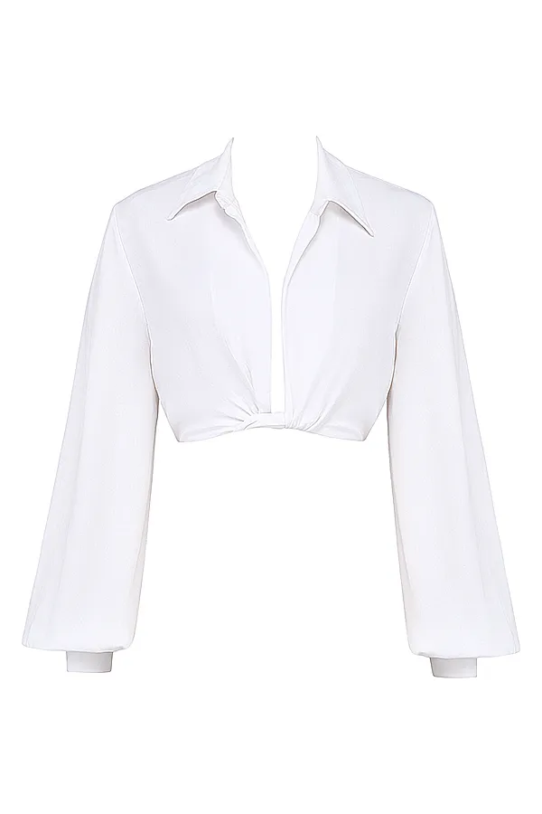 House Of CB PalmerWhite Plunge Blouson Top 8211 SALE White Women Tops