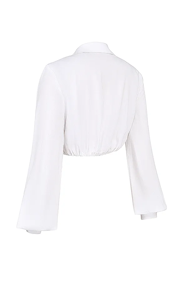 House Of CB PalmerWhite Plunge Blouson Top 8211 SALE White Women Tops