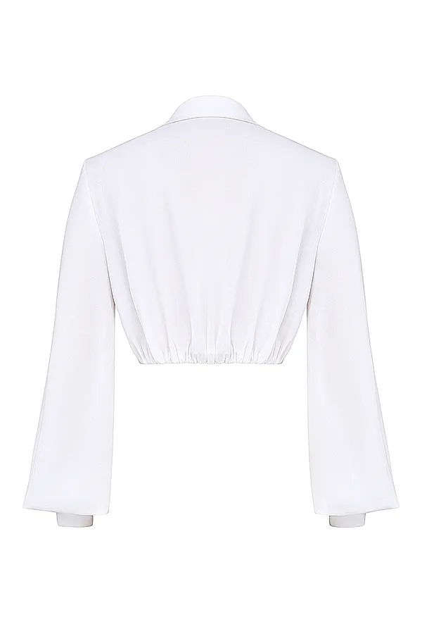 House Of CB PalmerWhite Plunge Blouson Top 8211 SALE White Women Tops