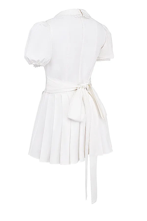 House Of CB PieraWhite Pleated Mini Dress White Women Mini Dresses
