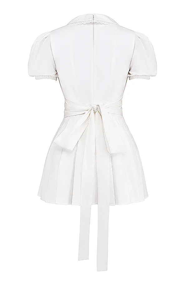House Of CB PieraWhite Pleated Mini Dress White Women Mini Dresses