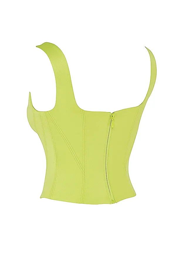 House Of CB RafaLime Satin Longline Corset Lime Women Corsets