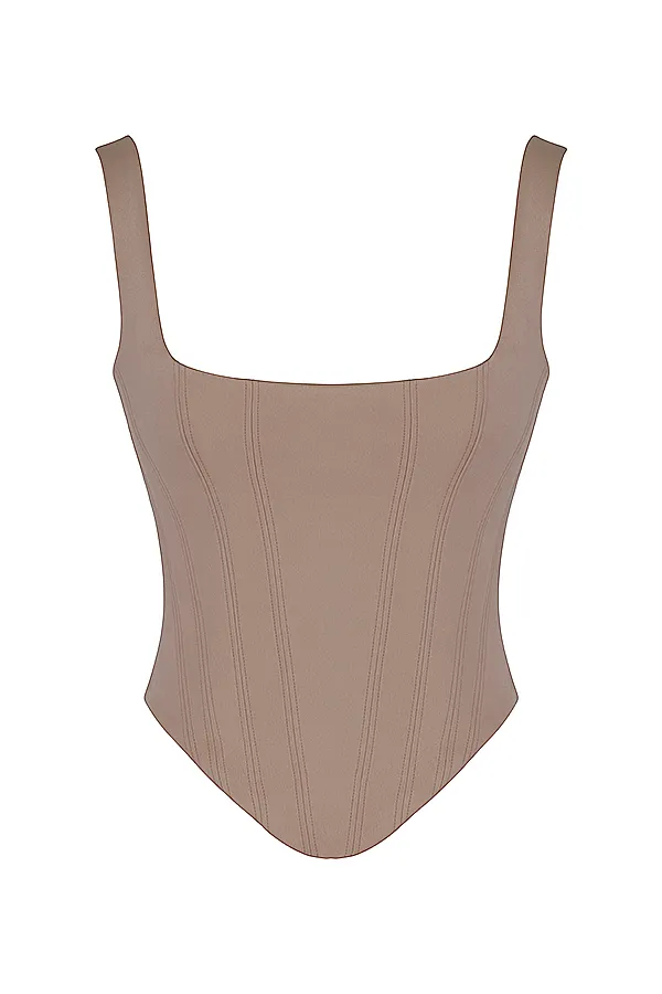 House Of CB RafaStone Satin Longline Corset Stone Women Corsets