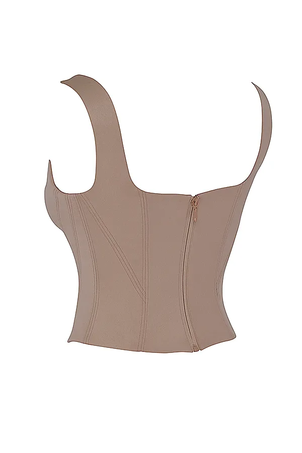 House Of CB RafaStone Satin Longline Corset Stone Women Corsets