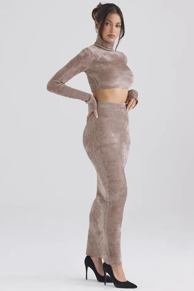 House Of CB ReneRose Chenille Maxi Skirt 8211 SALE Rose Women Skirts