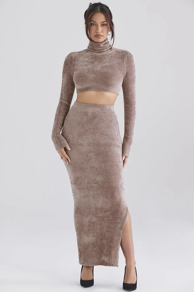 House Of CB ReneRose Chenille Maxi Skirt 8211 SALE Rose Women Skirts
