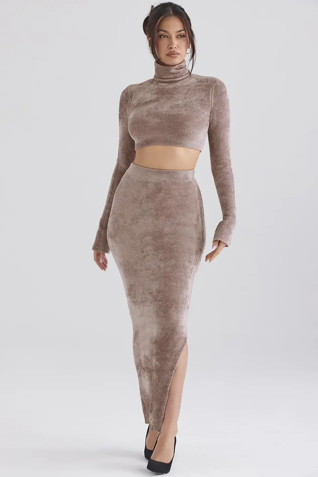 House Of CB ReneRose Chenille Maxi Skirt 8211 SALE Rose Women Skirts