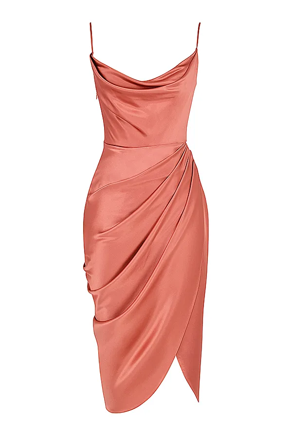 House Of CB RevaRose Satin Balcony Corset Dress Rose Women Corset Dresses