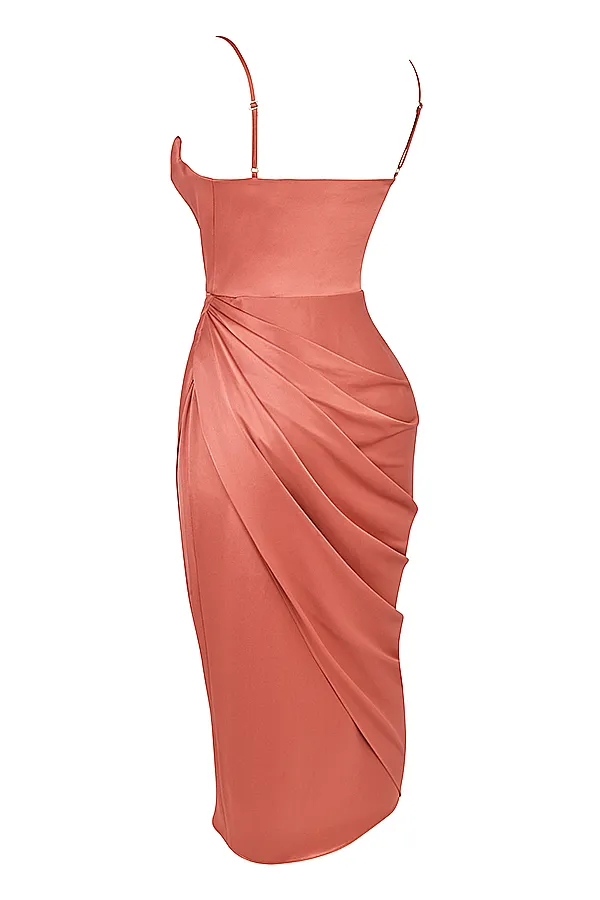 House Of CB RevaRose Satin Balcony Corset Dress Rose Women Corset Dresses