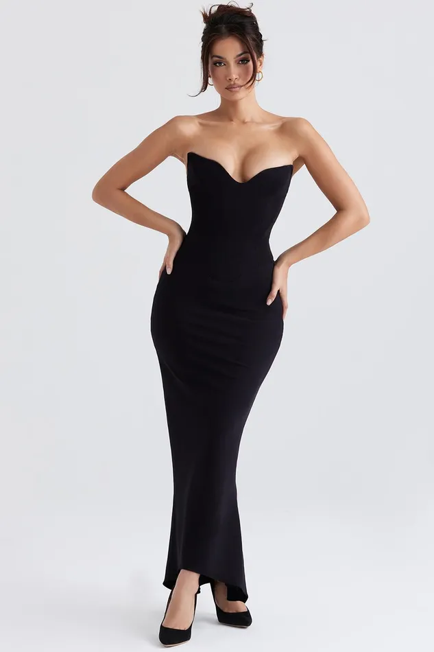 House Of CB SabineBlack Strapless Corset Dress Black Women Bodycon Dresses