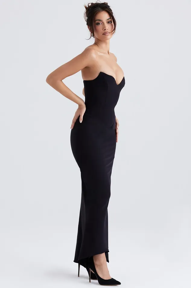 House Of CB SabineBlack Strapless Corset Dress Black Women Bodycon Dresses
