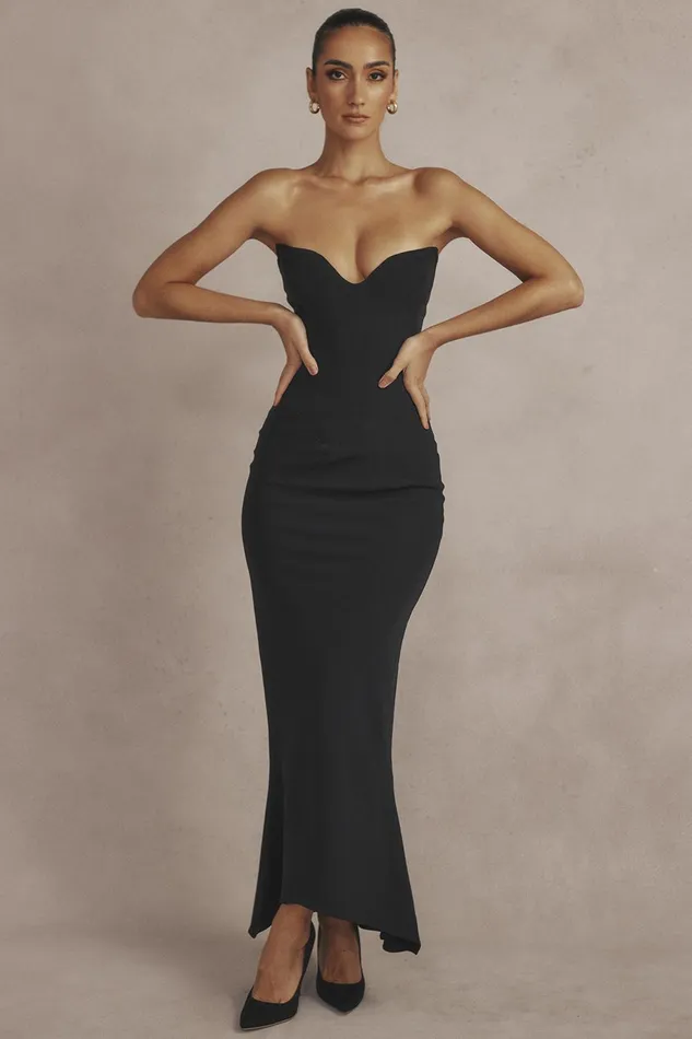 House Of CB SabineBlack Strapless Corset Dress Black Women Bodycon Dresses