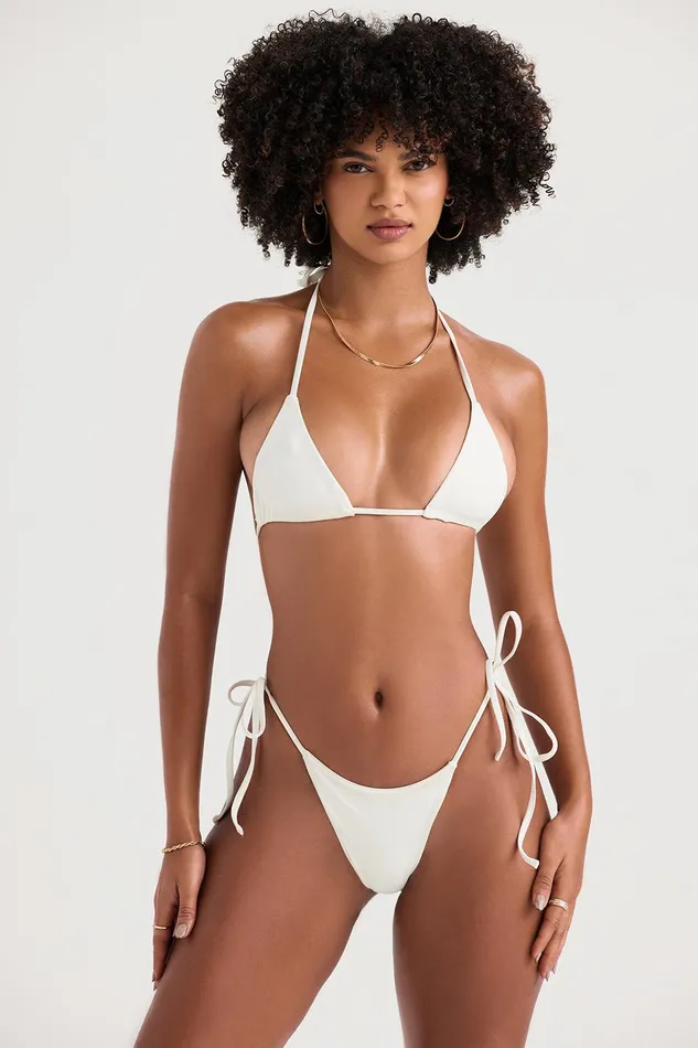 House Of CB SantoriniIvory Tie Side Bikini Bottom Ivory Women