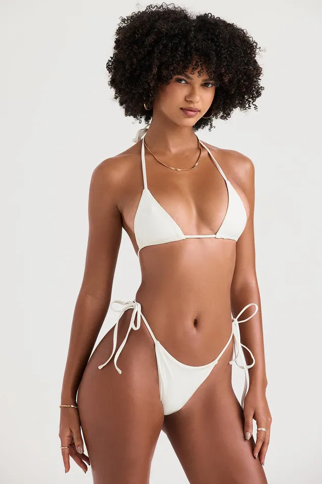 House Of CB SantoriniIvory Tie Side Bikini Bottom Ivory Women
