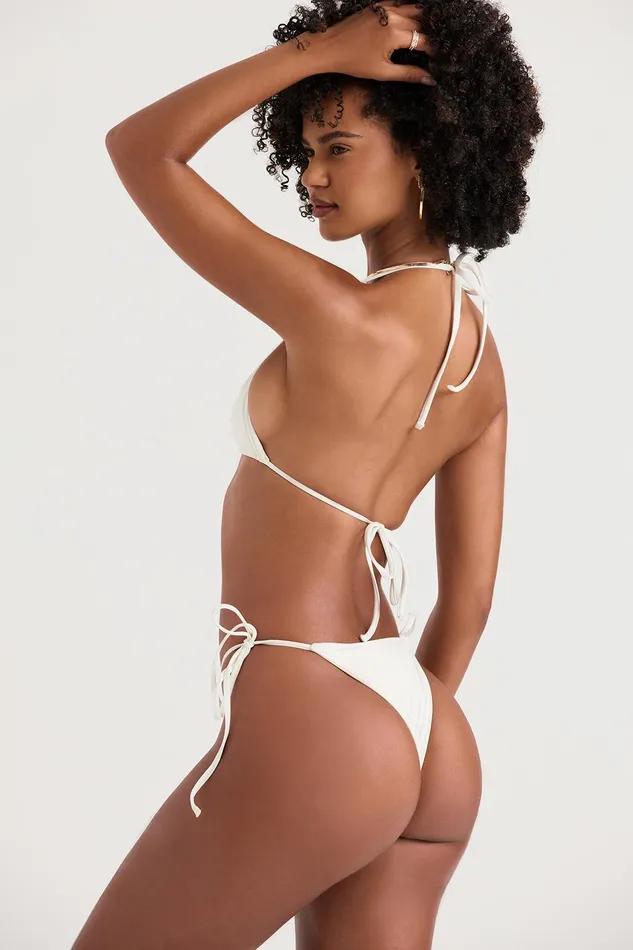 House Of CB SantoriniIvory Tie Side Bikini Bottom Ivory Women