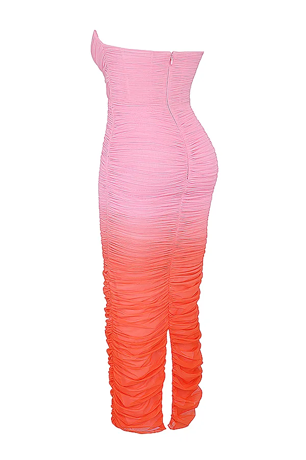 House Of CB SapphireOmbre Gathered Maxi Dress Ombre Women Maxi Dresses
