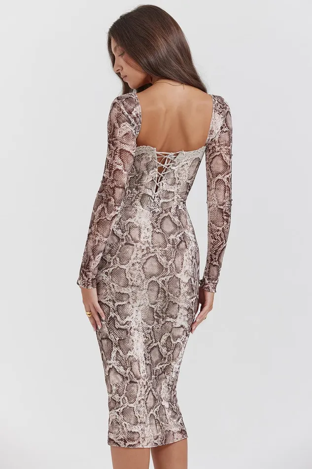 House Of CB SeraphinaSnake Print Corset Dress 8211 SALE Snake Women Corset Dresses