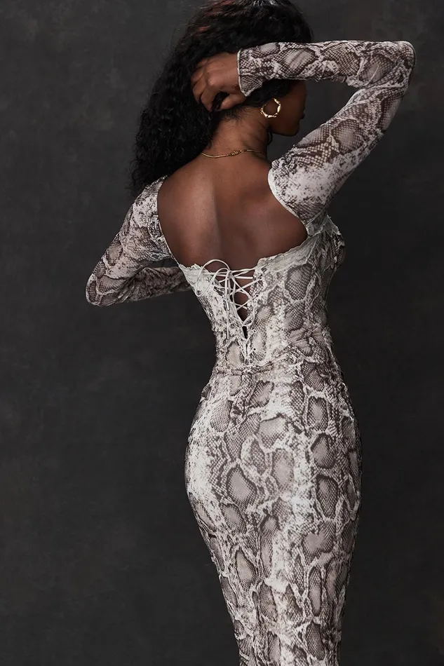 House Of CB SeraphinaSnake Print Corset Dress 8211 SALE Snake Women Corset Dresses