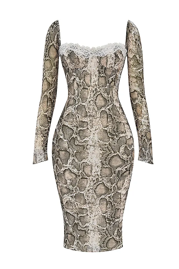 House Of CB SeraphinaSnake Print Corset Dress 8211 SALE Snake Women Corset Dresses