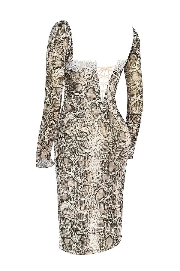 House Of CB SeraphinaSnake Print Corset Dress 8211 SALE Snake Women Corset Dresses