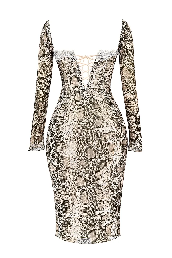 House Of CB SeraphinaSnake Print Corset Dress 8211 SALE Snake Women Corset Dresses